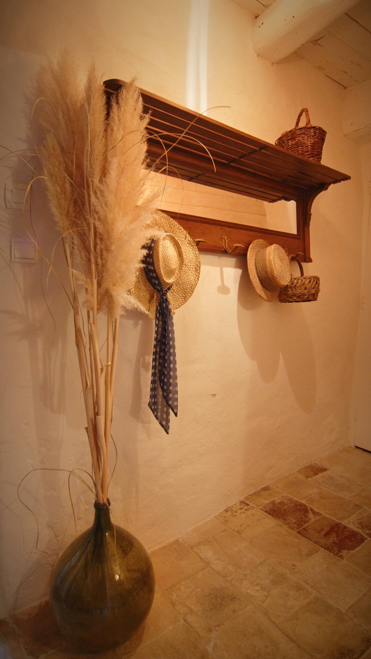 Decorative vase at the house entrance