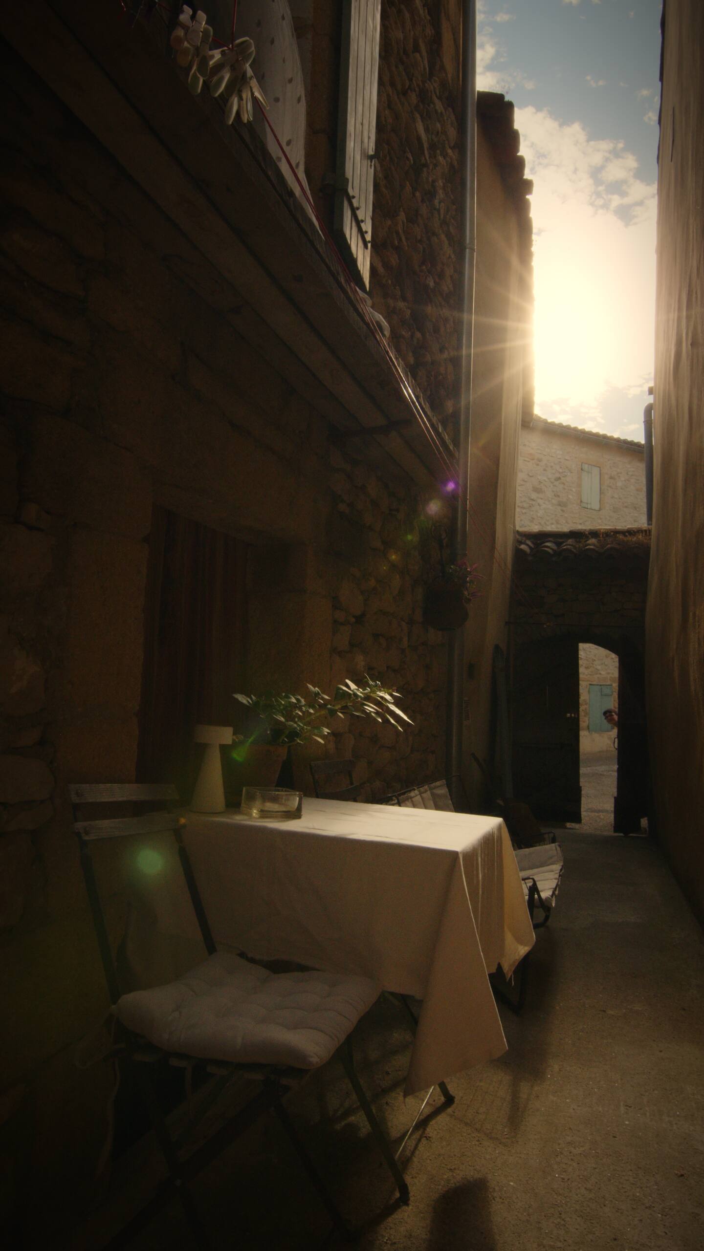 Terrace bathed in natural light