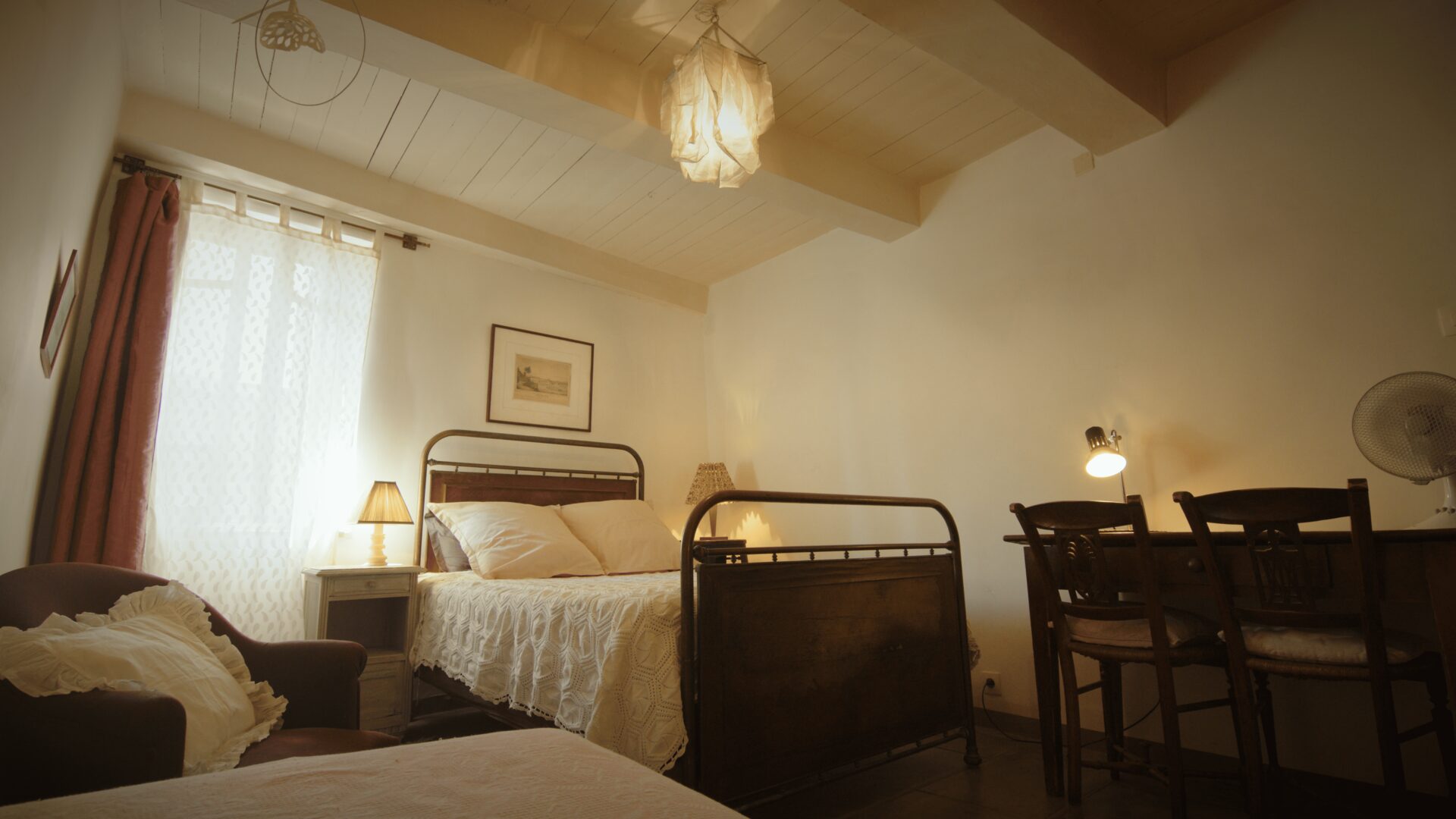 Pink Room, overview of bed and decor