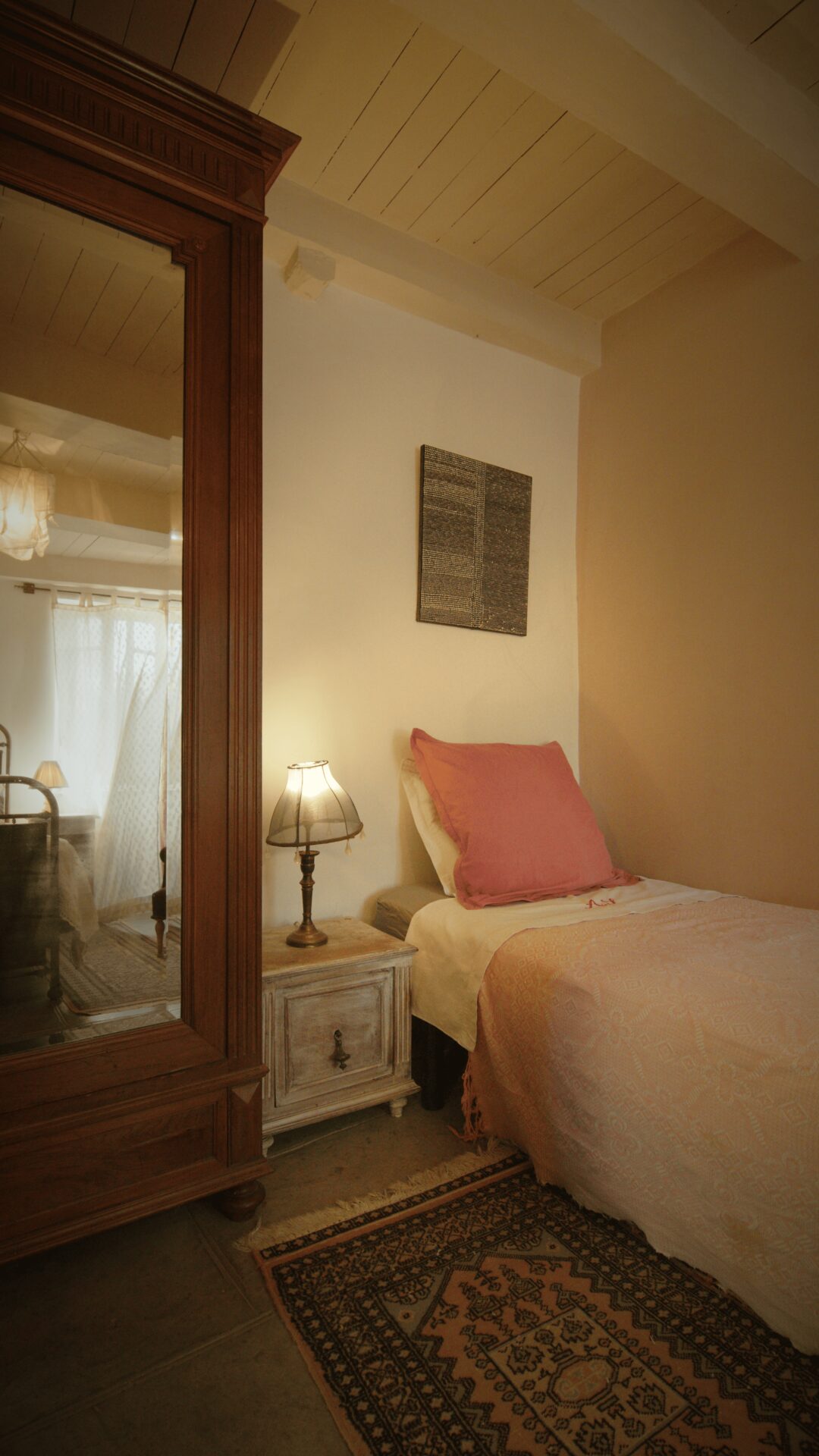 Single bed in the Pink Room